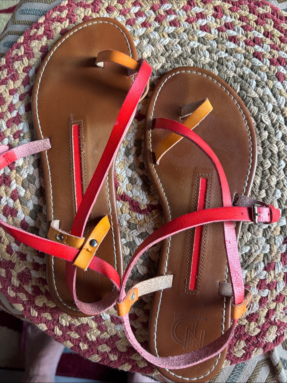 Women’s Strappy Sandals in Red and Orange